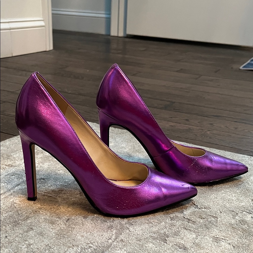 Nine West Shiny Purple Heels